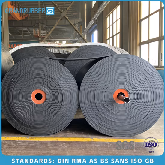 競争力のある価格でセメント産業向けの耐熱性、難燃性、耐油性の工業用ポリエステルゴム製の高性能 Ep150 フラット搬送ベルト エンドレス コンベヤ ベルト