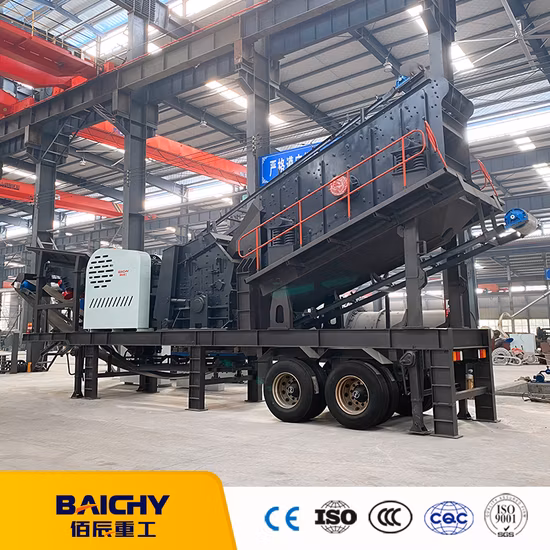 50-100 t/h ストーンコーンインパクトハンマーローラー VSI モバイルポータブル 石灰岩、花崗岩、川石、玄武岩、採石場、粉砕および採掘用